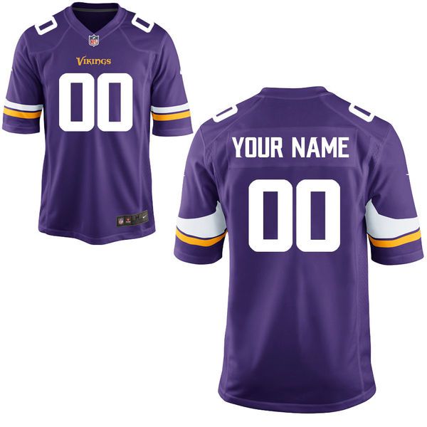 Youth Minnesota Vikings Custom Purple Game NFL Jersey->customized nfl jersey->Custom Jersey